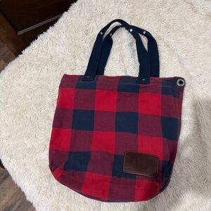 Red and Black Plaid Tote Bag